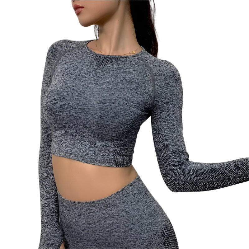 Tight-Fitting Hollow Long-Sleeve Top & High-Waist Leggings