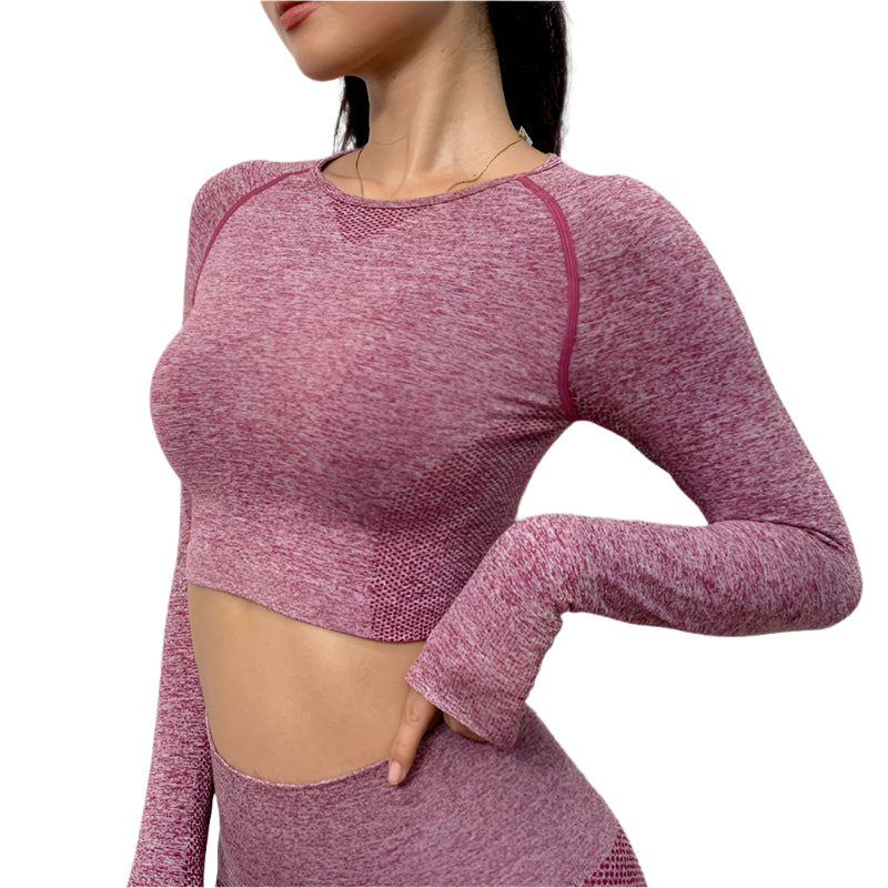 Tight-Fitting Hollow Long-Sleeve Top & High-Waist Leggings