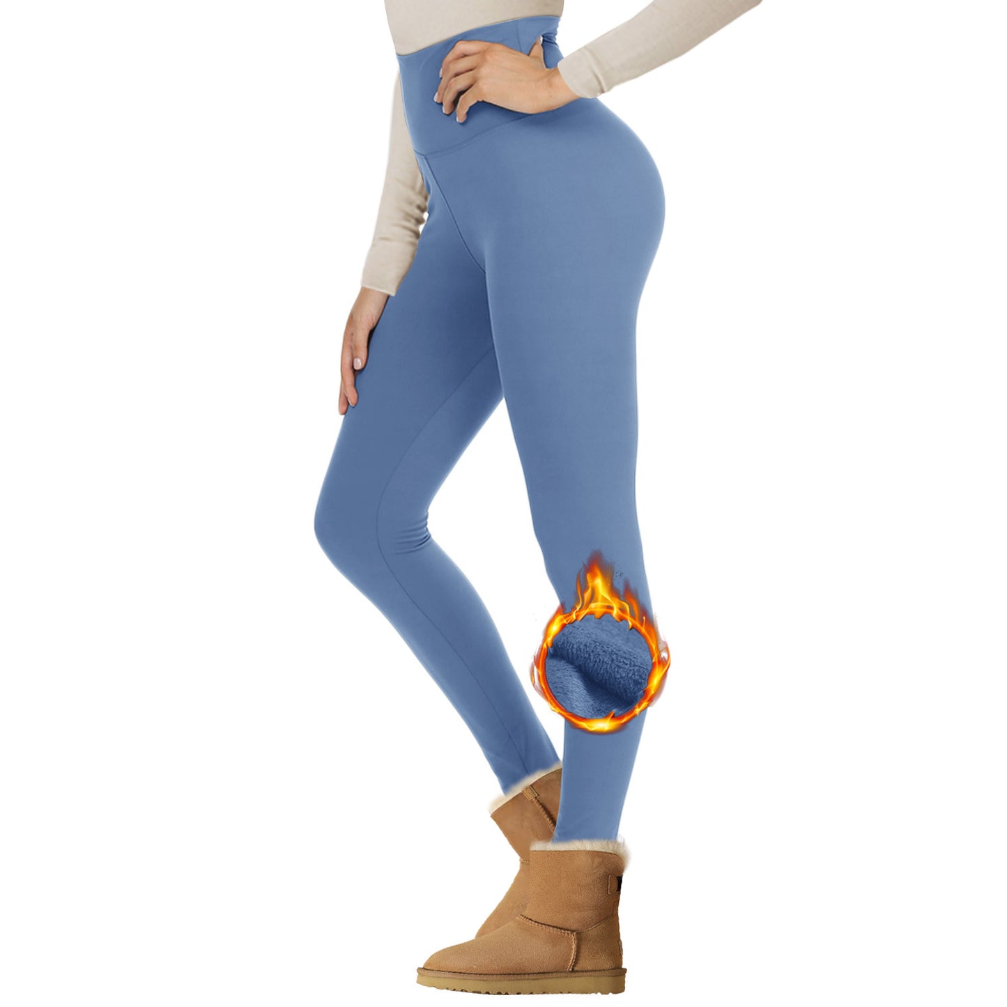 High-Waist Velvet Padded Warm Leggings