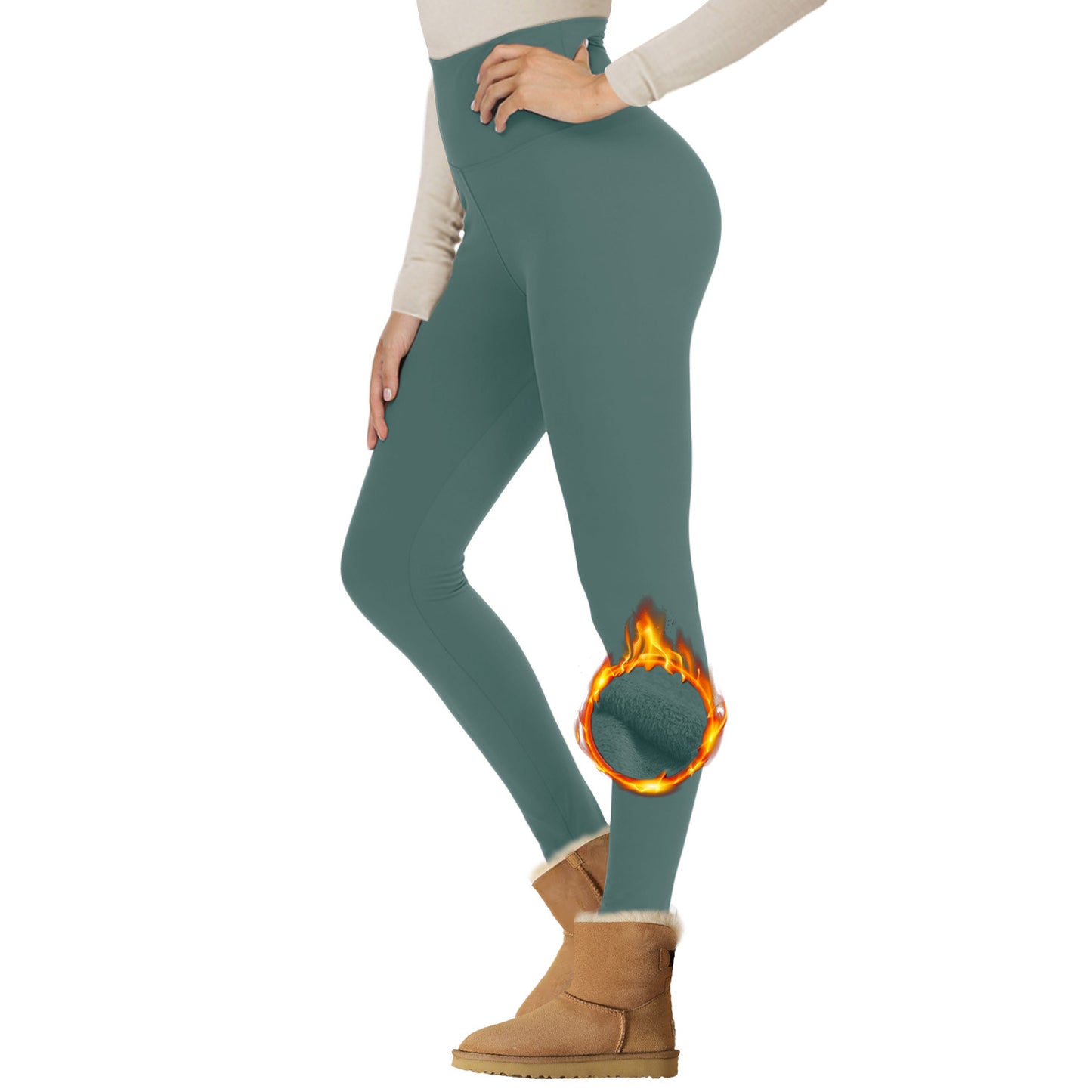 High-Waist Velvet Padded Warm Leggings
